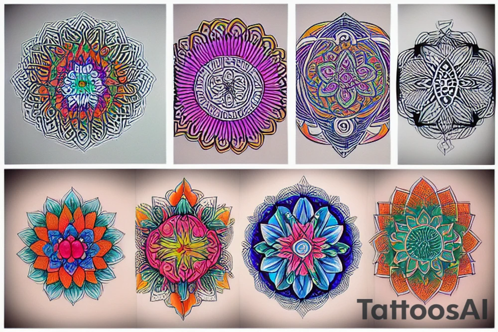 colorful mandala tattoo idea