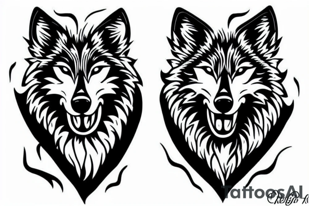 wolf paw on fire tattoo idea
