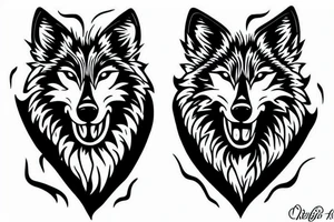 wolf paw on fire tattoo idea