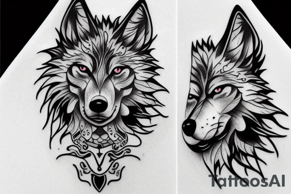 wolf paw on fire tattoo idea