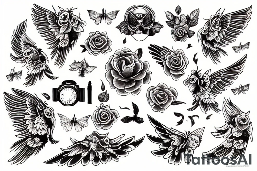 zwei Tauben fliegen tattoo idea