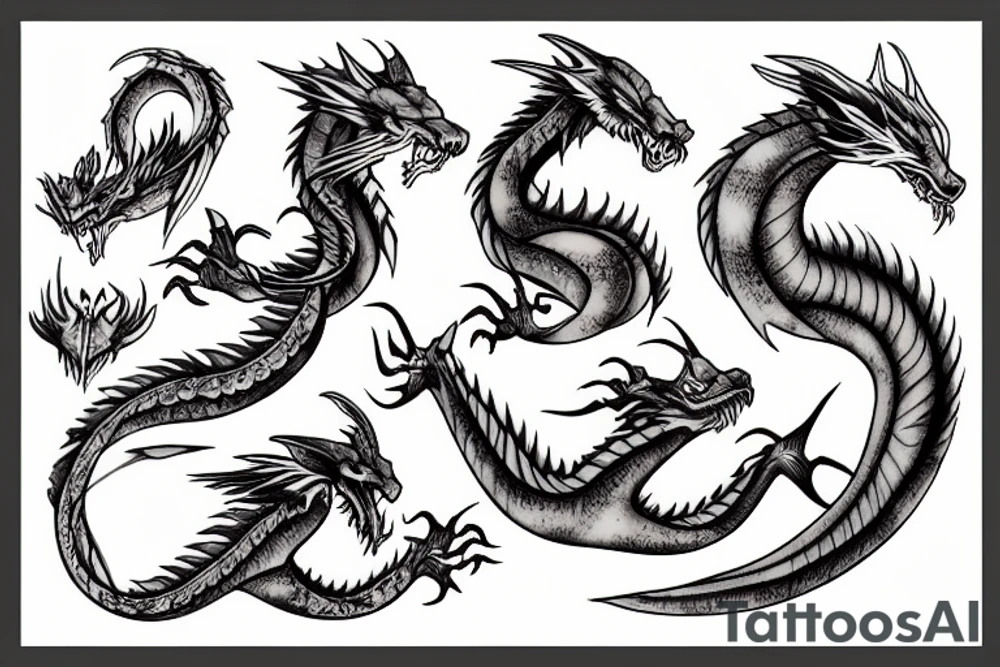 Paper dragon tattoo idea