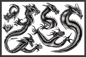 Paper dragon tattoo idea