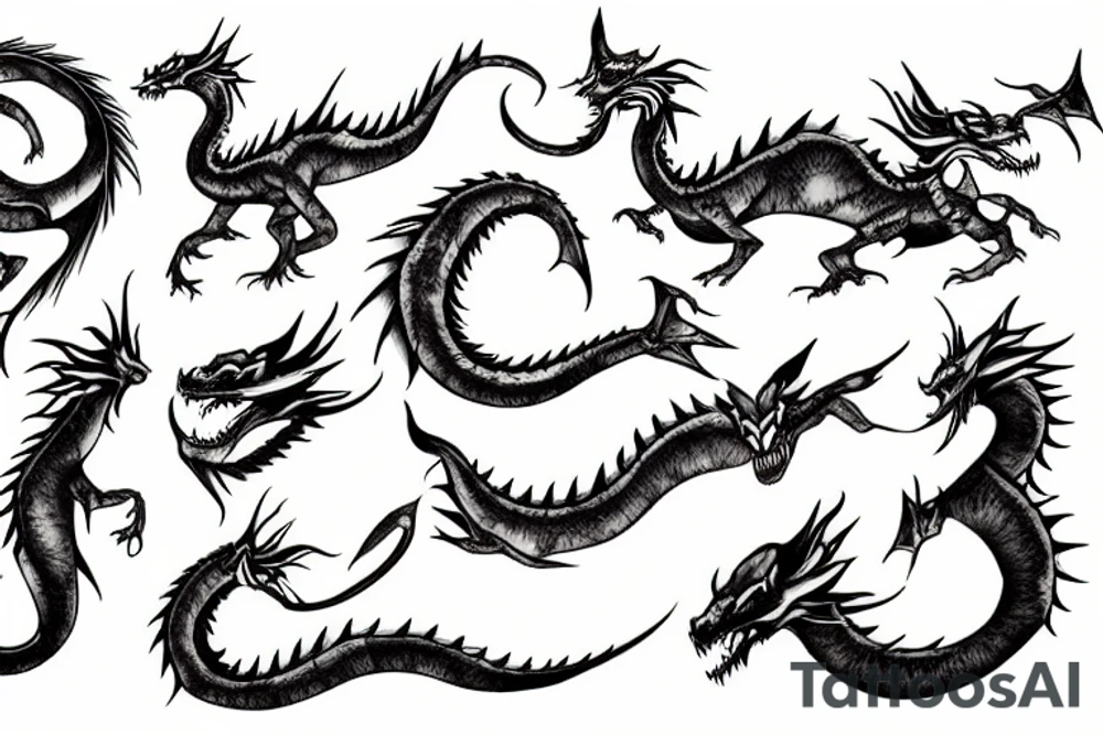 Paper dragon tattoo idea