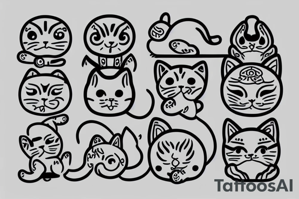 A maneki neko cat tattoo idea