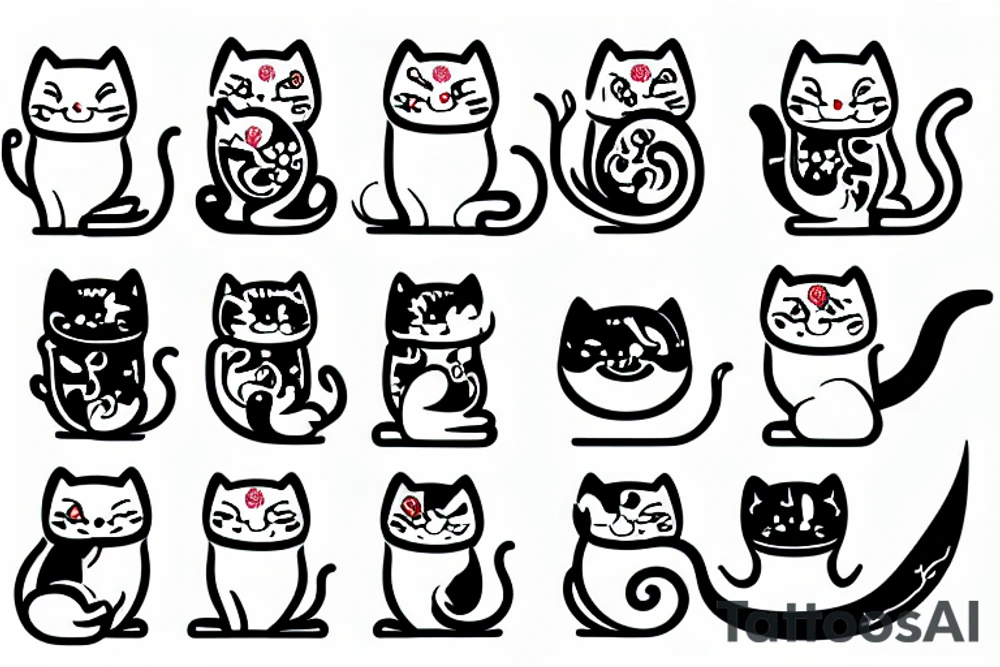 A maneki neko cat tattoo idea