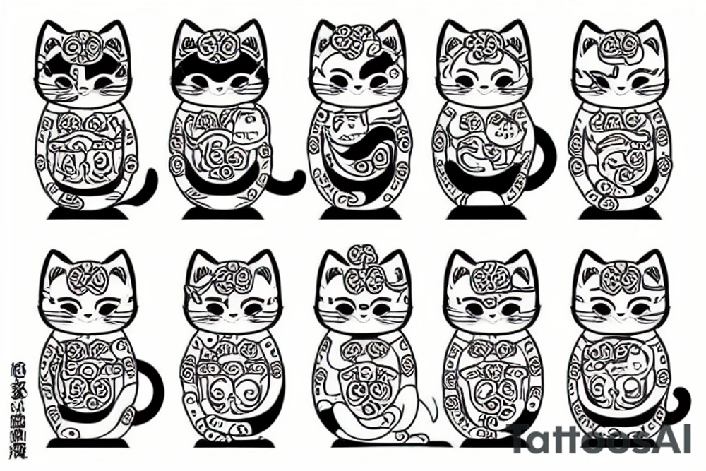 A maneki neko cat tattoo idea