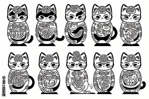 A maneki neko cat tattoo idea