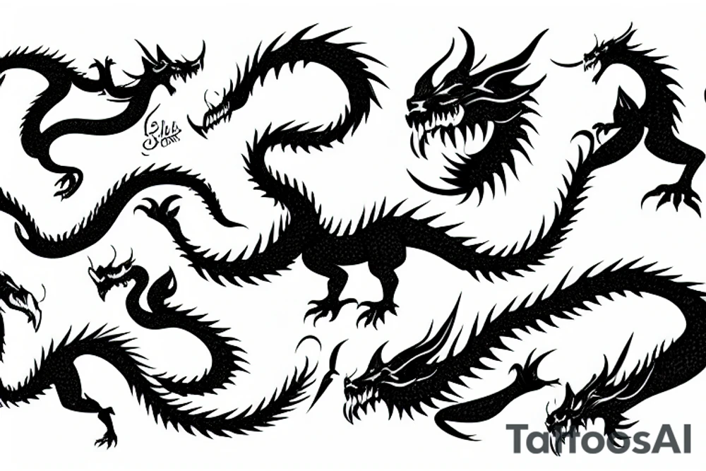 paper dragon tattoo idea