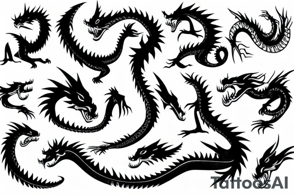 paper dragon tattoo idea