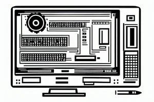 An old school computer. The screen shows a command prompt. tattoo idea