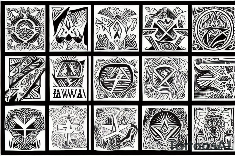 Secret Symbol in hawaian style tattoo idea
