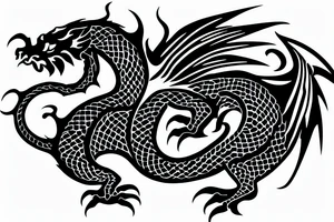dragon curled up like a cat tattoo idea