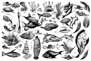 Swimming in the water tattoo idea