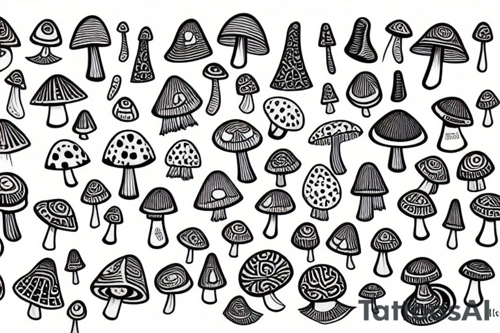 A geometric mushroom tattoo idea