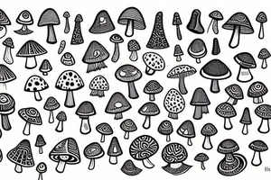 A geometric mushroom tattoo idea