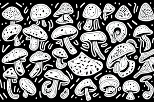 A geometric mushroom made of little skulls tattoo idea