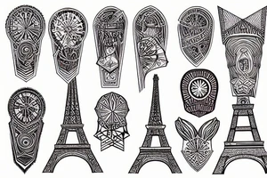 A trippy version of the Eiffel tower tattoo idea