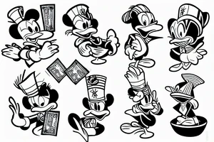 Donald Duck with money tattoo idea