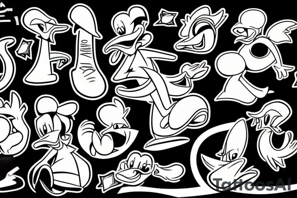 Donald Duck with money tattoo idea