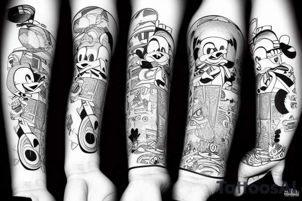 Donald Duck with money tattoo idea