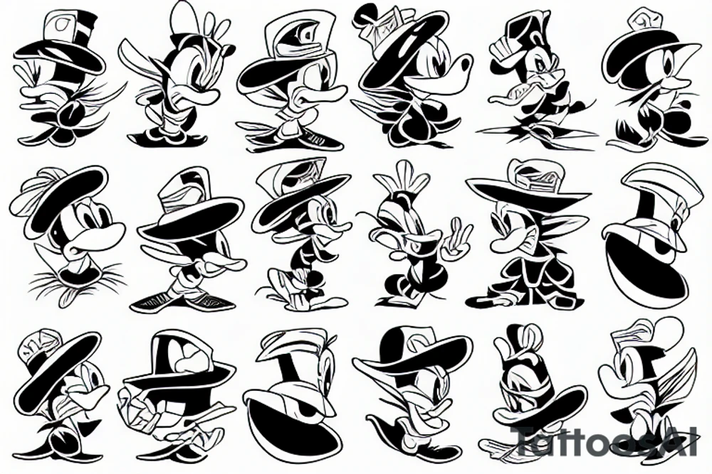 Donald Duck with money tattoo idea