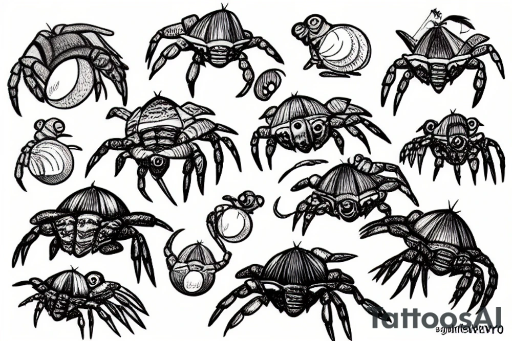 Hermit crab tattoo idea