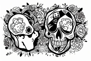 skull with computer keyboard tattoo idea
