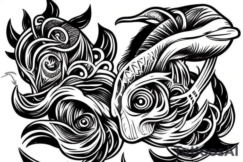 dolphin skull tattoo idea