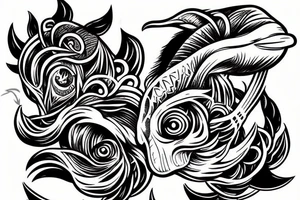 dolphin skull tattoo idea