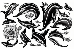 dolphin skull tattoo idea