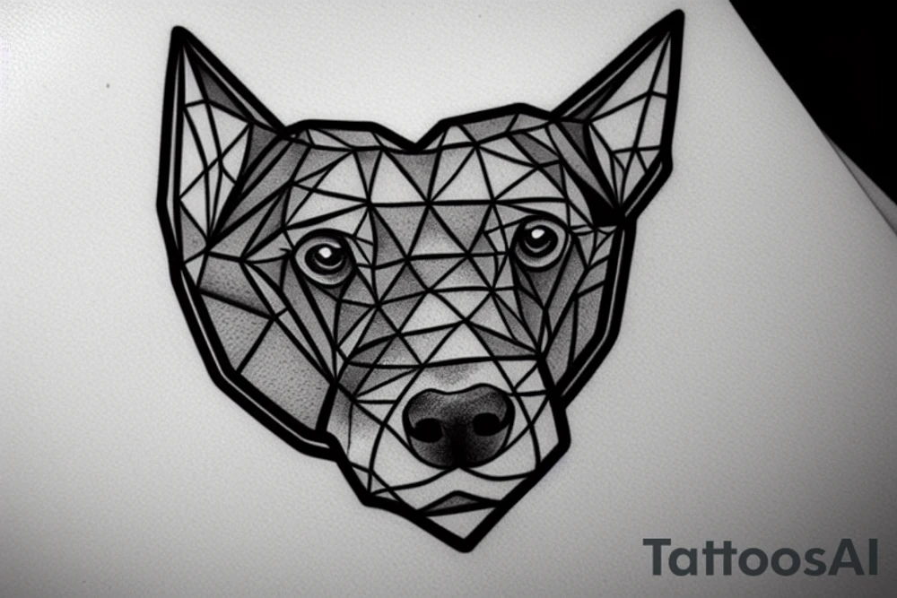 Dobermann in a heart outline tattoo idea