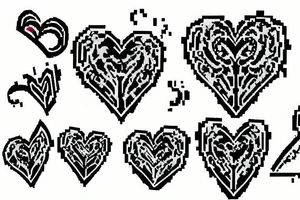 pixelated heart tattoo idea