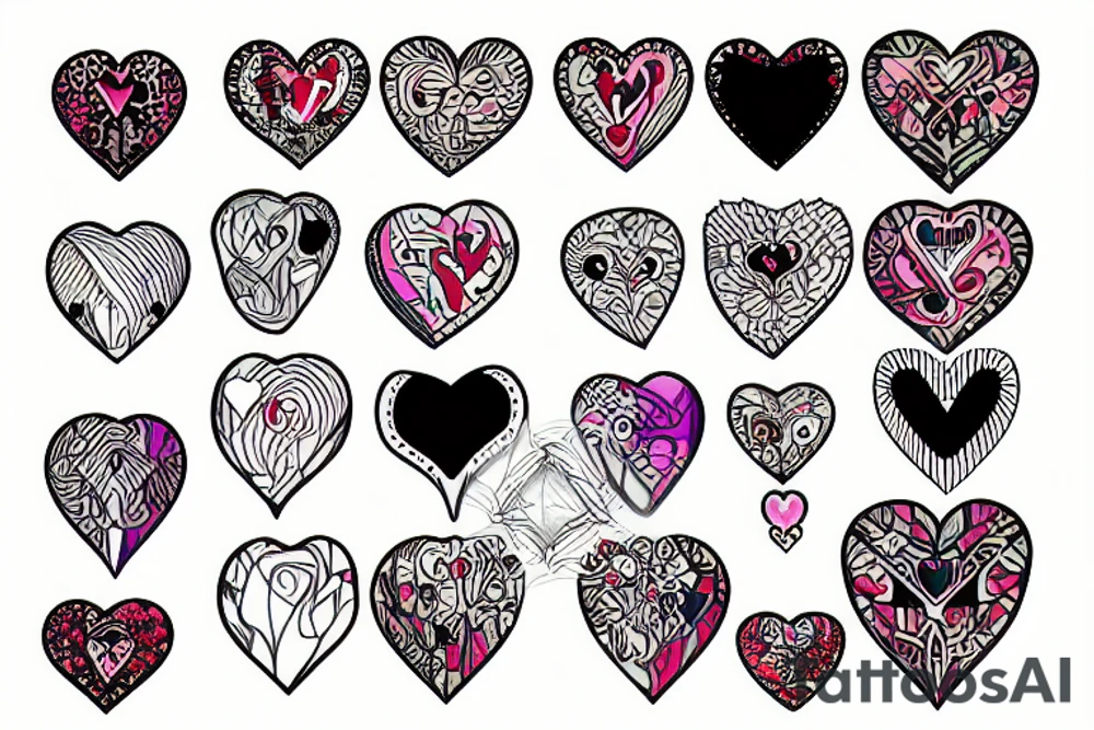 pixelated heart tattoo idea