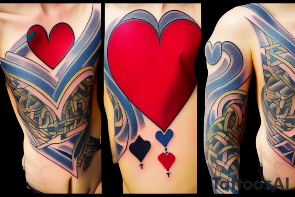 pixel heart tattoo idea