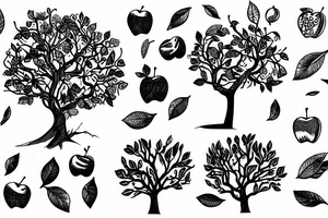 a tree with an apple tattoo idea