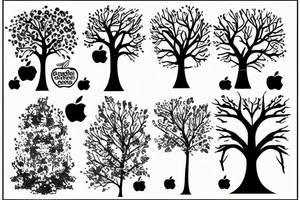 a tree with an apple tattoo idea
