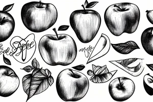 scribbled apple tattoo idea