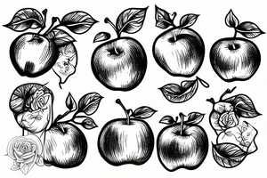 scribbled apple tattoo idea