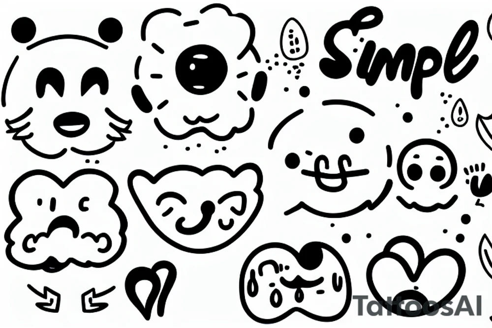 Simple Happiness Sticker Tattoo tattoo idea