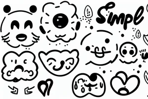 Simple Happiness Sticker Tattoo tattoo idea