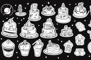 Astronaut eating cake tattoo idea