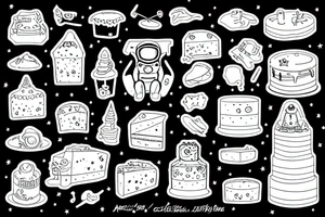 Astronaut eating cake tattoo idea