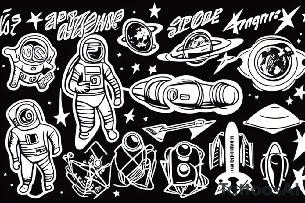 Astronaut exploding tattoo idea