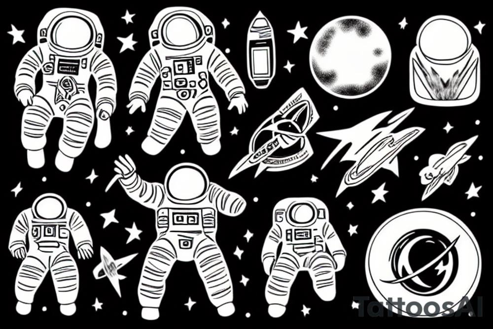 Astronaut exploding tattoo idea