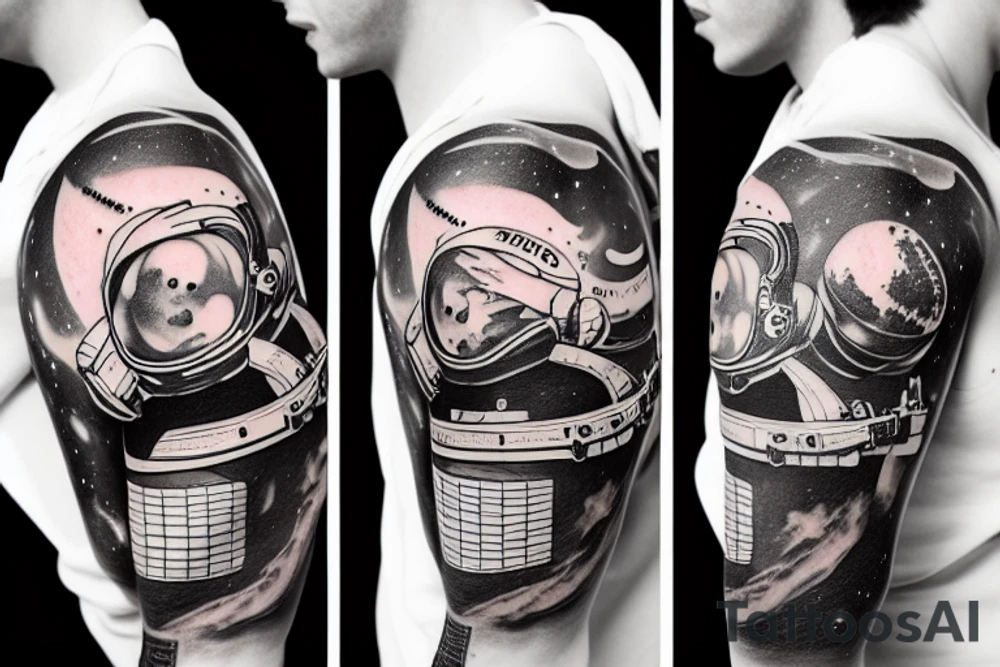 Astronaut exploding tattoo idea