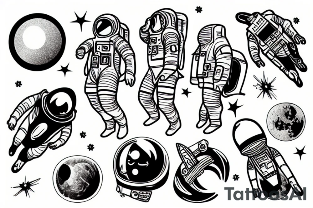 Astronaut exploding tattoo idea