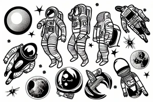 Astronaut exploding tattoo idea