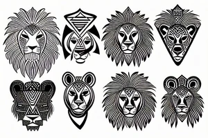 zen africa queen lion meditate tattoo idea