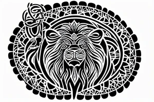 zen africa queen lion meditate tattoo idea